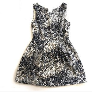 Zara Basic Navy & White Floral Sleeveless Dress